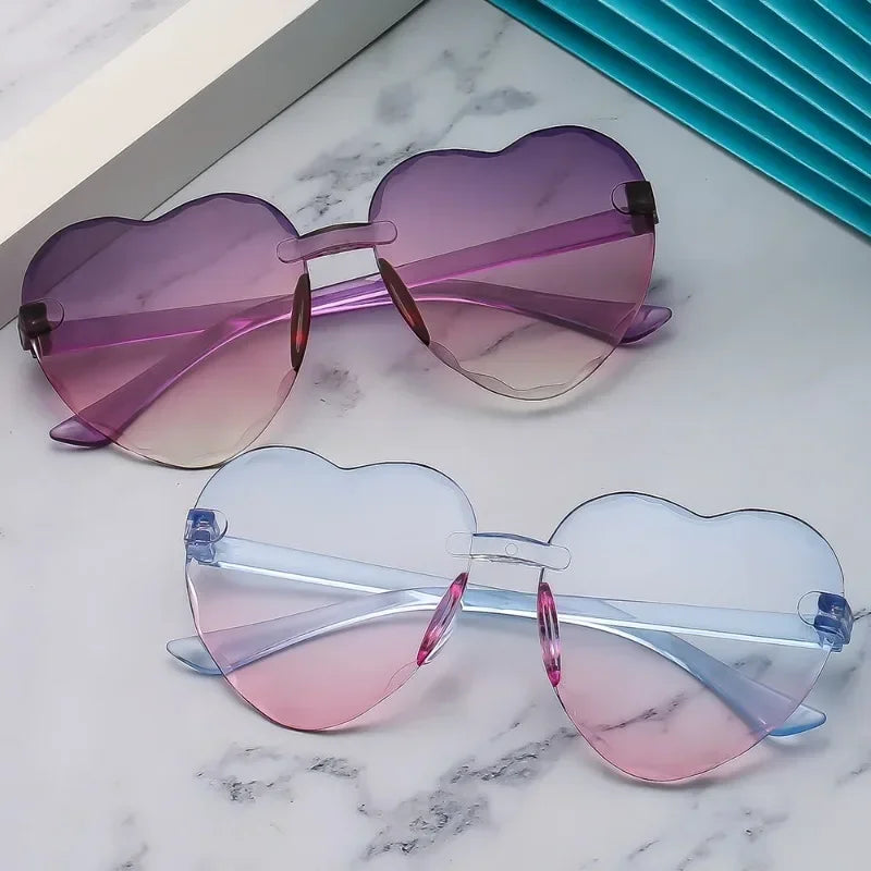 New Korean Version of Children'S Adult Peach Heart Sunglasses Trend Love Baby Sunglasses Cute Glasses Retro Sunglasses