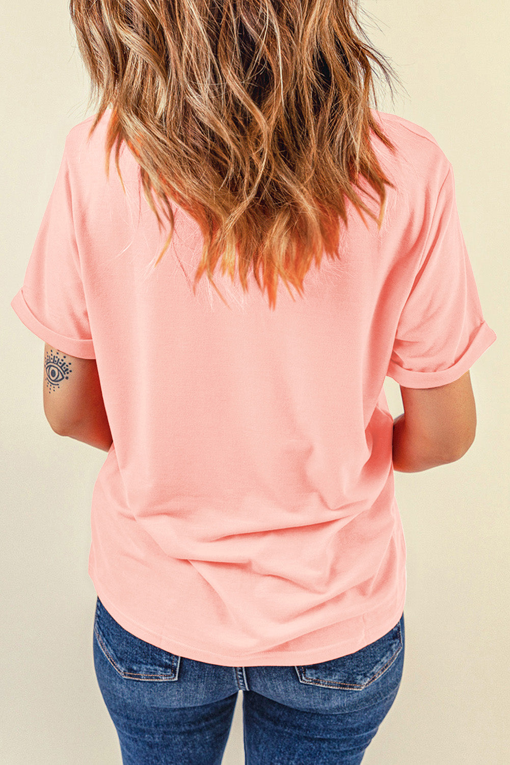 SHINE BRIGHT Round Neck Short Sleeve T-Shirt